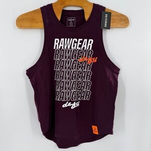 Rawgear Defy Mens Tank Top XL Burgundy Plum Graphic Muscle Tee Gym Shirt NWT